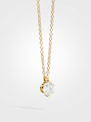Round Diamond Pendant - Yellow Gold - 1 ct