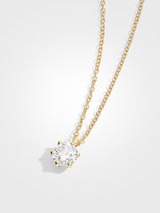 Round Diamond Pendant - Yellow Gold - 1 ct