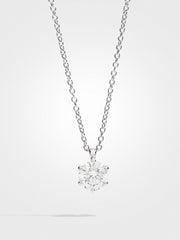 Round Diamond Pendant - White Gold - 1 ct