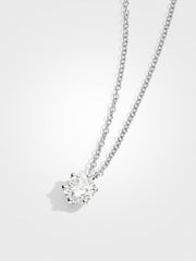 Round Diamond Pendant - White Gold - 1 ct