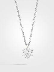 Round Diamond Pendant - White Gold - 2 ct