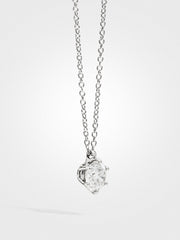 Round Diamond Pendant - White Gold - 2 ct