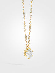 Round Diamond Pendant - Yellow Gold - 2 ct