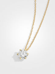 Round Diamond Pendant - Yellow Gold - 2 ct