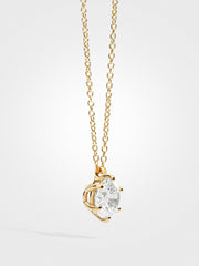 Round Diamond Pendant - Yellow Gold - 3 ct