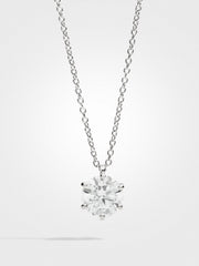 Round Diamond Pendant - White Gold - 3 ct