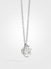 Round Diamond Pendant - White Gold - 3 ct