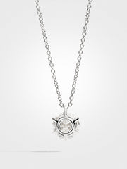 Round Diamond Pendant - White Gold - 3 ct