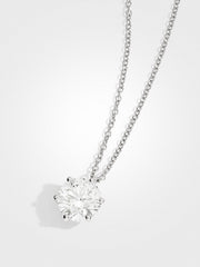 Round Diamond Pendant - White Gold - 5 ct