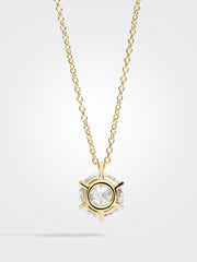 Round Diamond Pendant - Yellow Gold - 5 ct