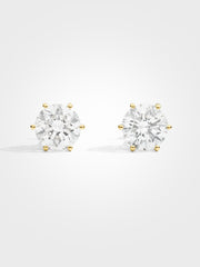 Round Stud Earrings - Yellow Gold - 5 ct