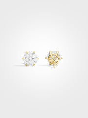 Round Stud Earrings - Yellow Gold - 2 ct