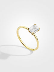 Emerald Solitaire - Yellow Gold - 1 ct