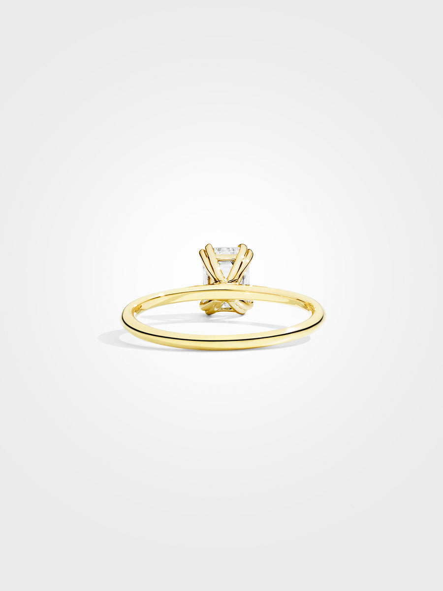 Emerald Solitaire - Yellow Gold - 1 ct