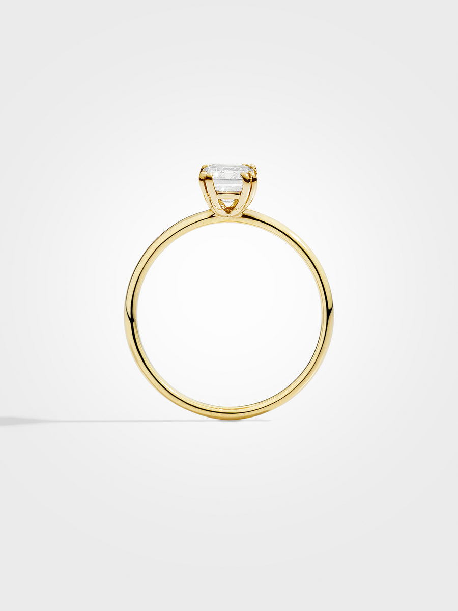 Emerald Solitaire - Yellow Gold - 1 ct