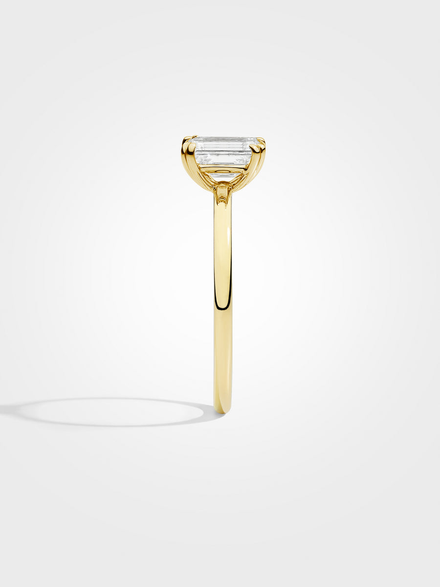 Emerald Solitaire - Yellow Gold - 1 ct