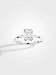 Emerald Solitaire - White Gold - 1 ct