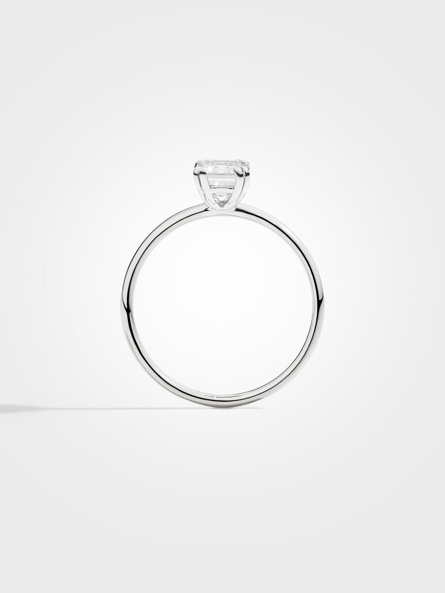 Emerald Solitaire - White Gold - 1 ct