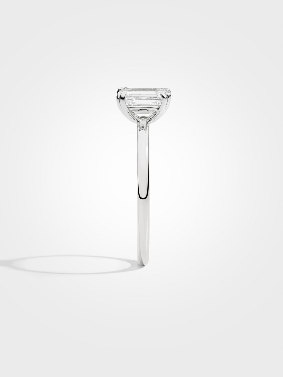 Emerald Solitaire - White Gold - 1 ct