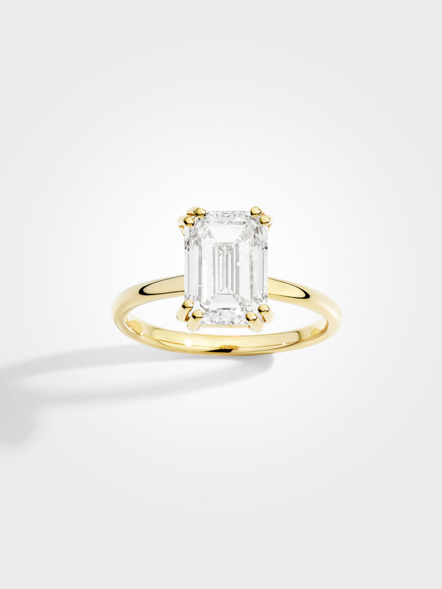 Emerald Solitaire - Yellow Gold - 3 ct