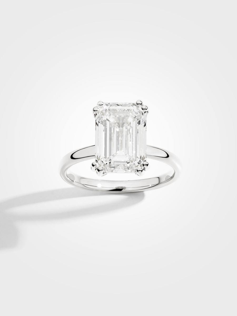 Emerald Solitaire - White Gold - 5 ct