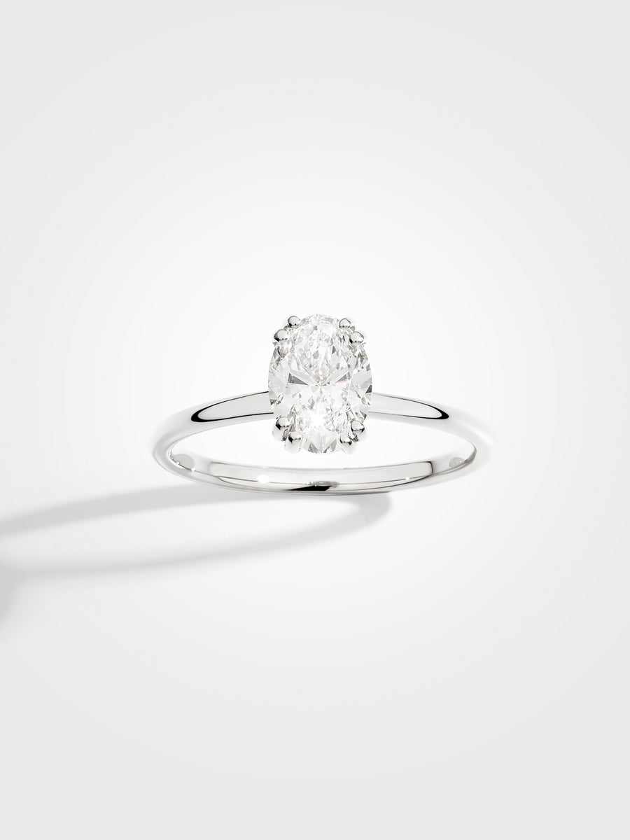 Oval Solitaire - White Gold - 1 ct