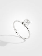 Oval Solitaire - White Gold - 1 ct