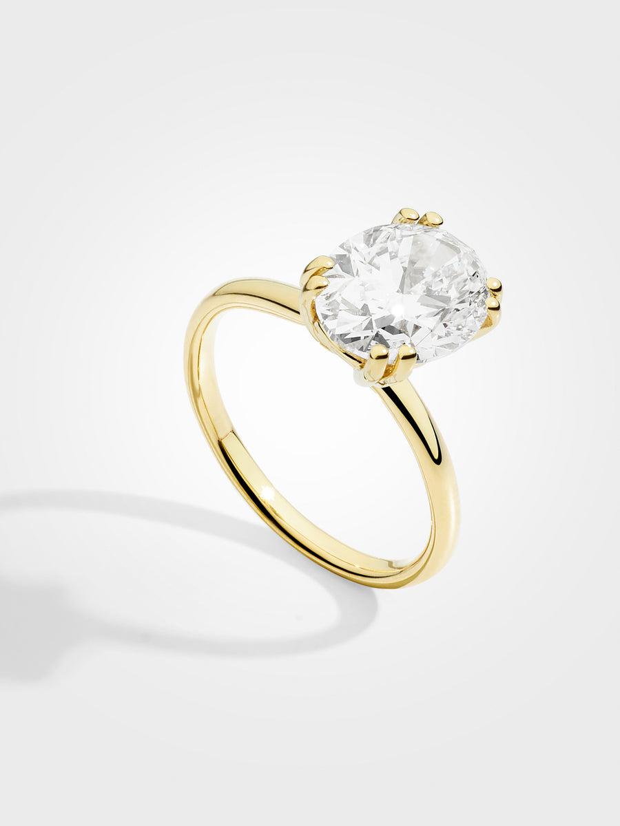 Oval Solitaire - Yellow Gold - 3 ct