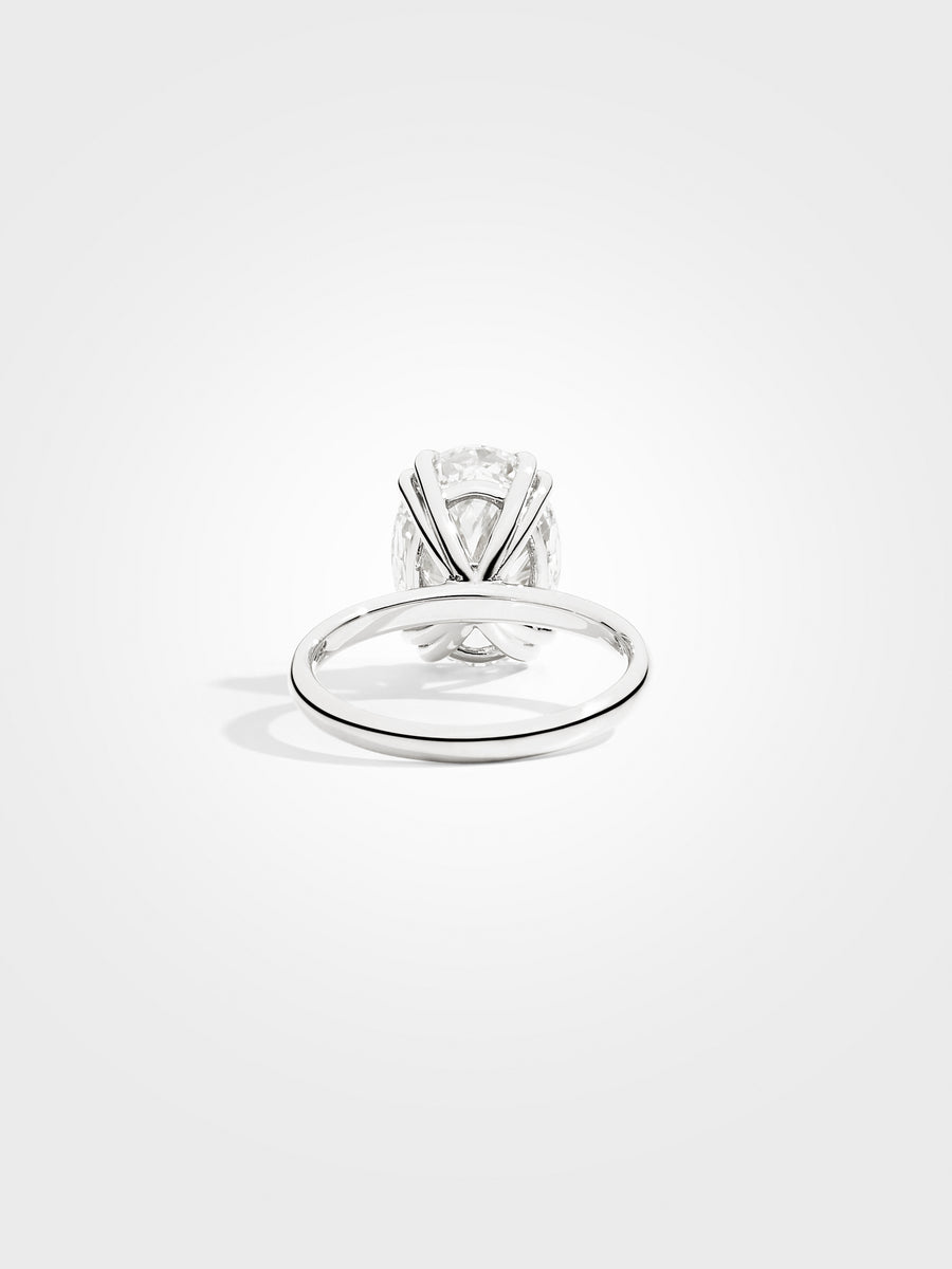 Oval Solitaire - White Gold - 5 ct