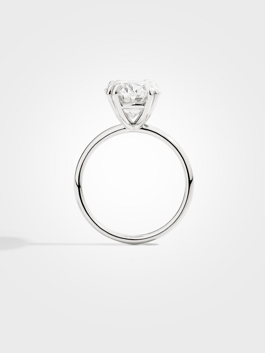 Oval Solitaire - White Gold - 5 ct