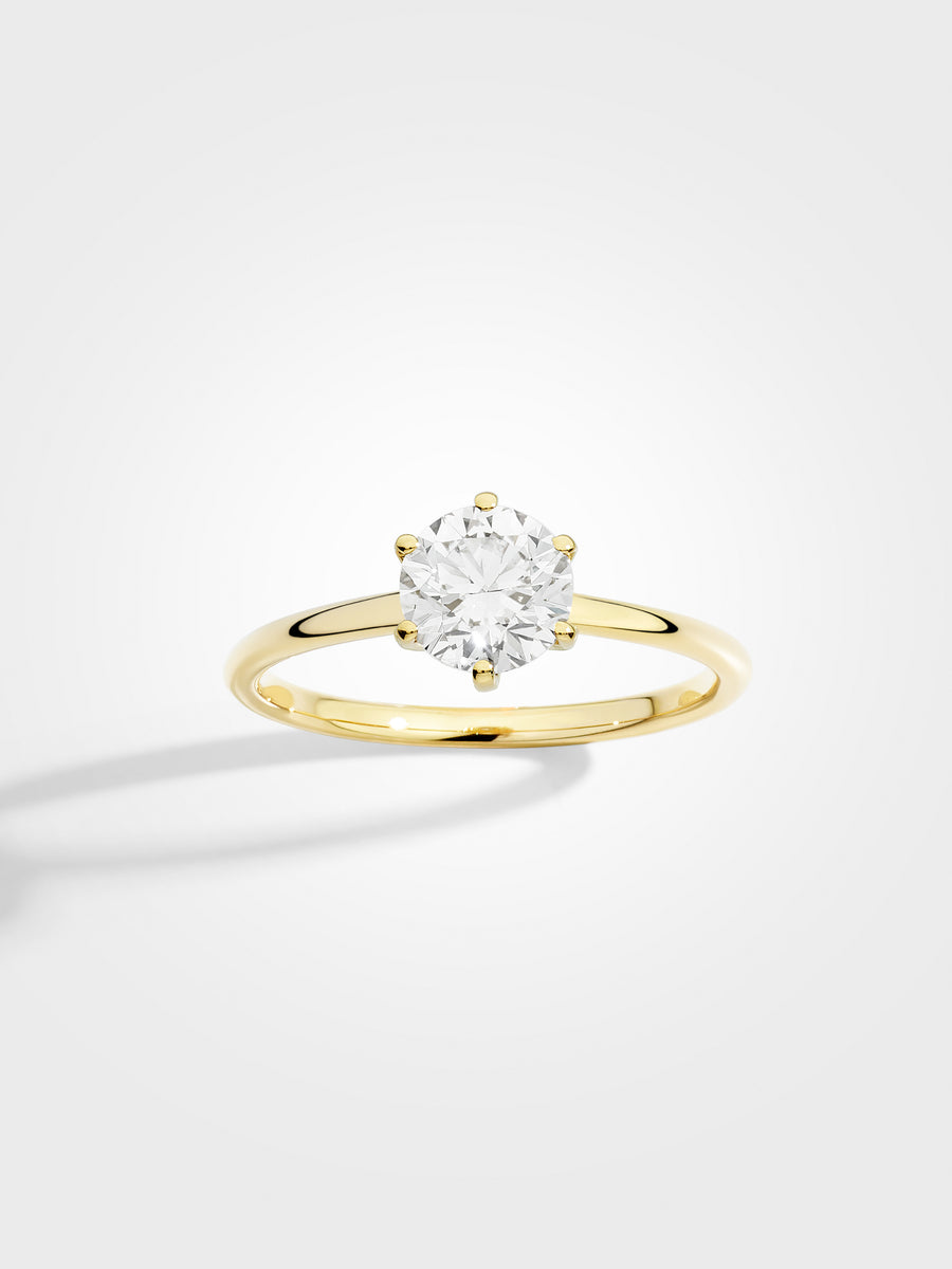 Round Solitaire - Yellow Gold - 1 ct