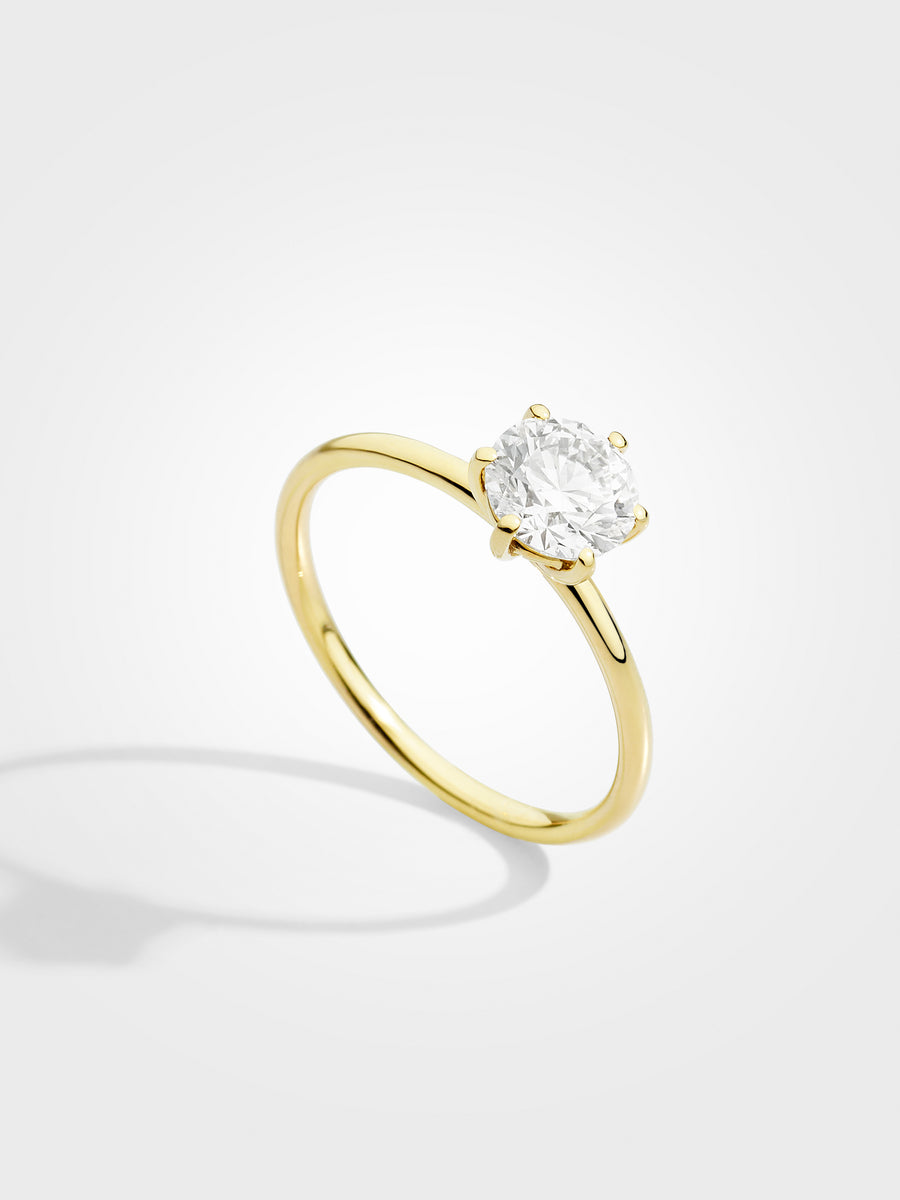 Round Solitaire - Yellow Gold - 1 ct