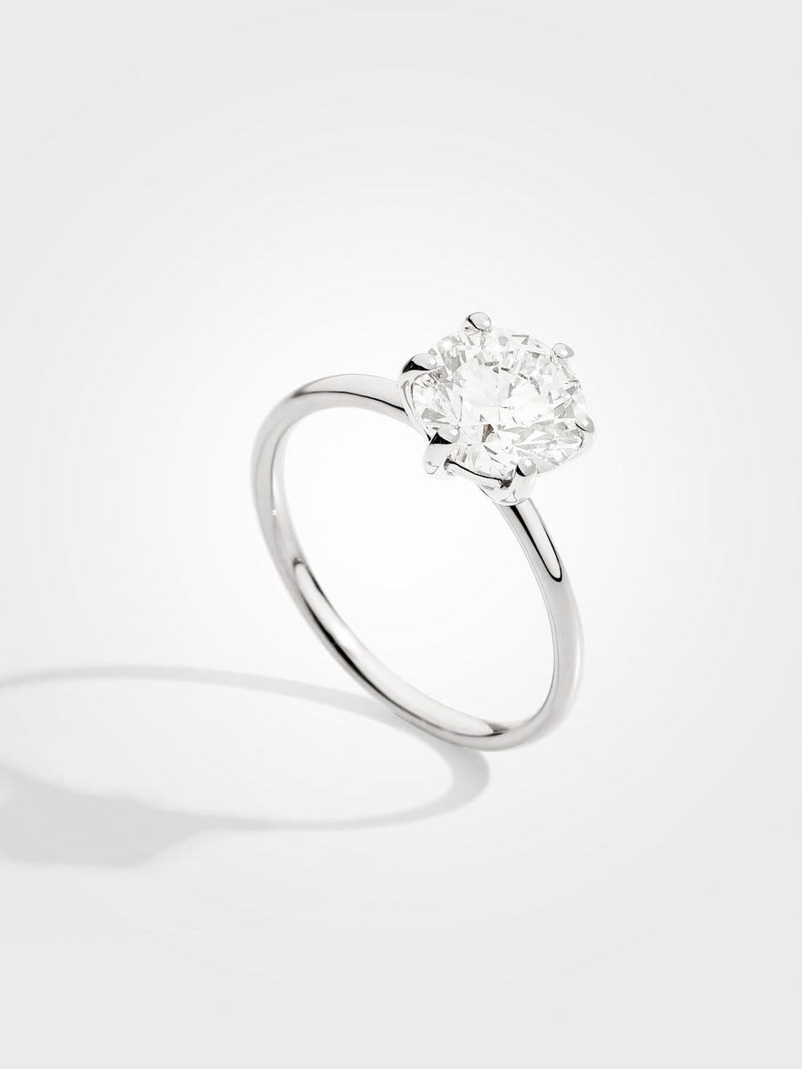 Round Solitaire - White Gold - 2 ct