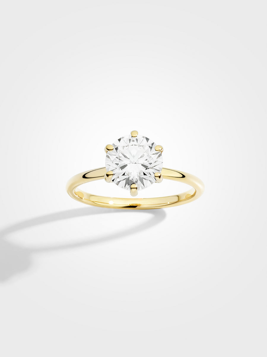 Round Solitaire - Yellow Gold - 2 ct