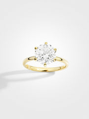 Round Solitaire - Yellow Gold - 3 ct