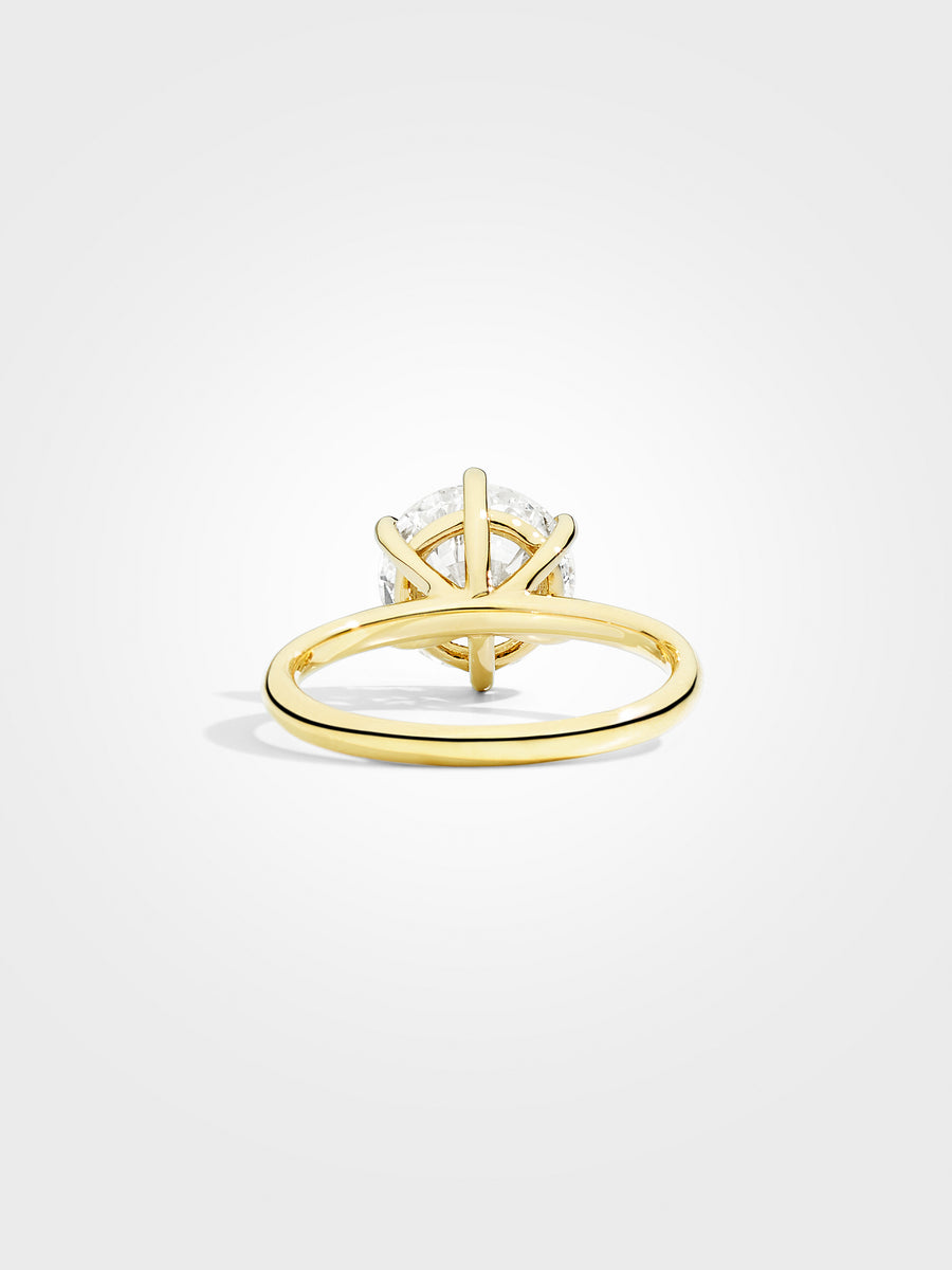 Round Solitaire - Yellow Gold - 3 ct