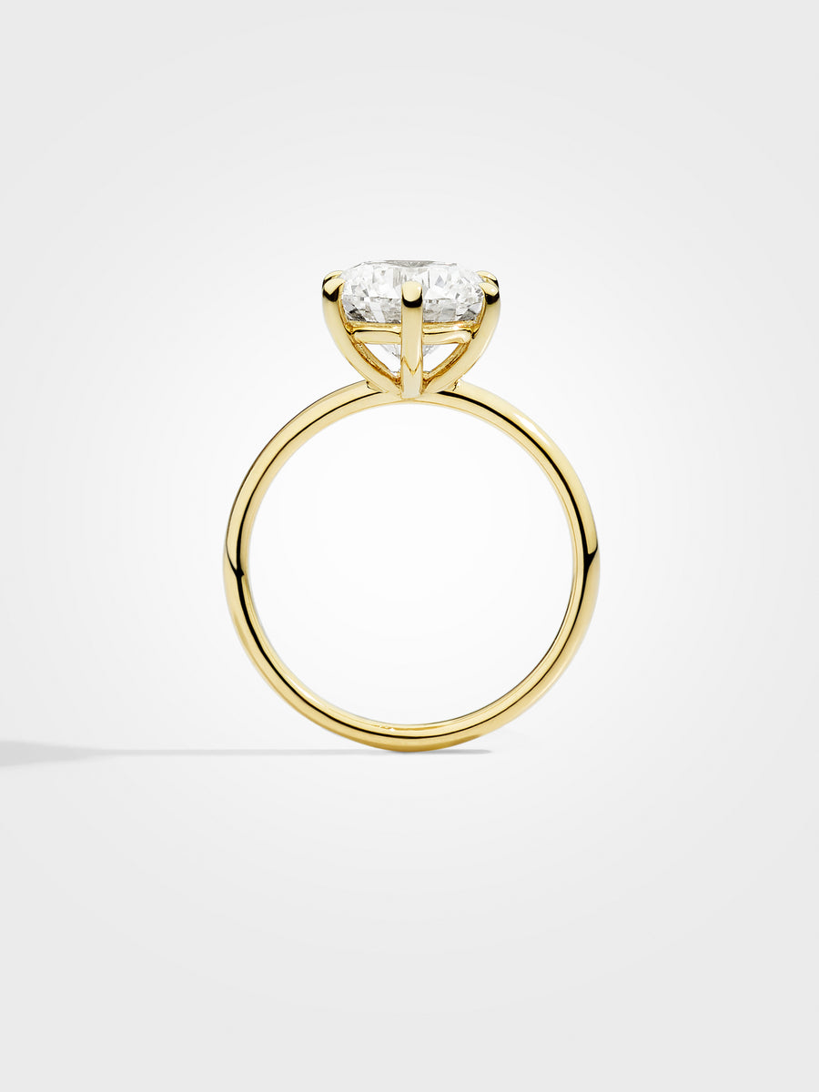 Round Solitaire - Yellow Gold - 3 ct
