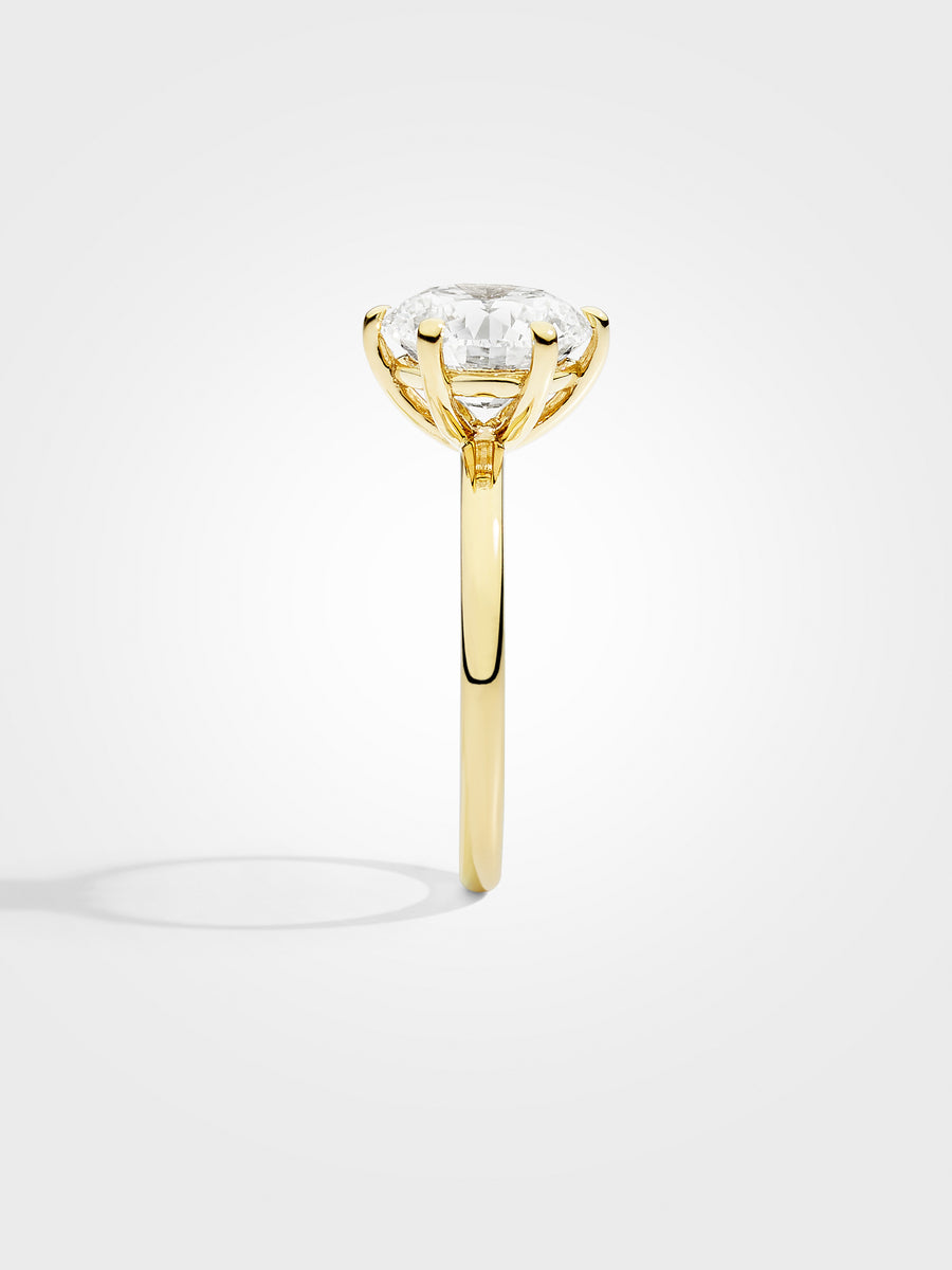 Round Solitaire - Yellow Gold - 3 ct