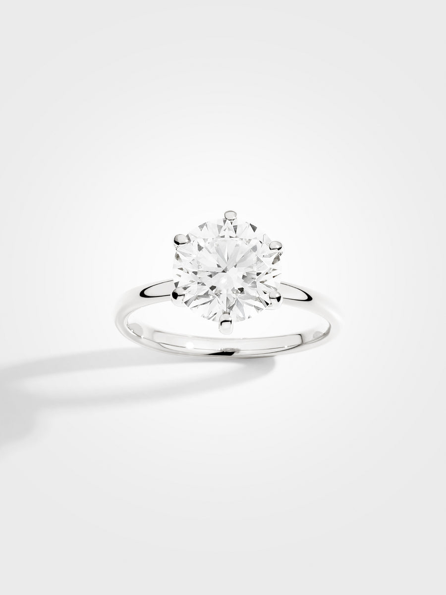 Round Solitaire - White Gold - 3 ct