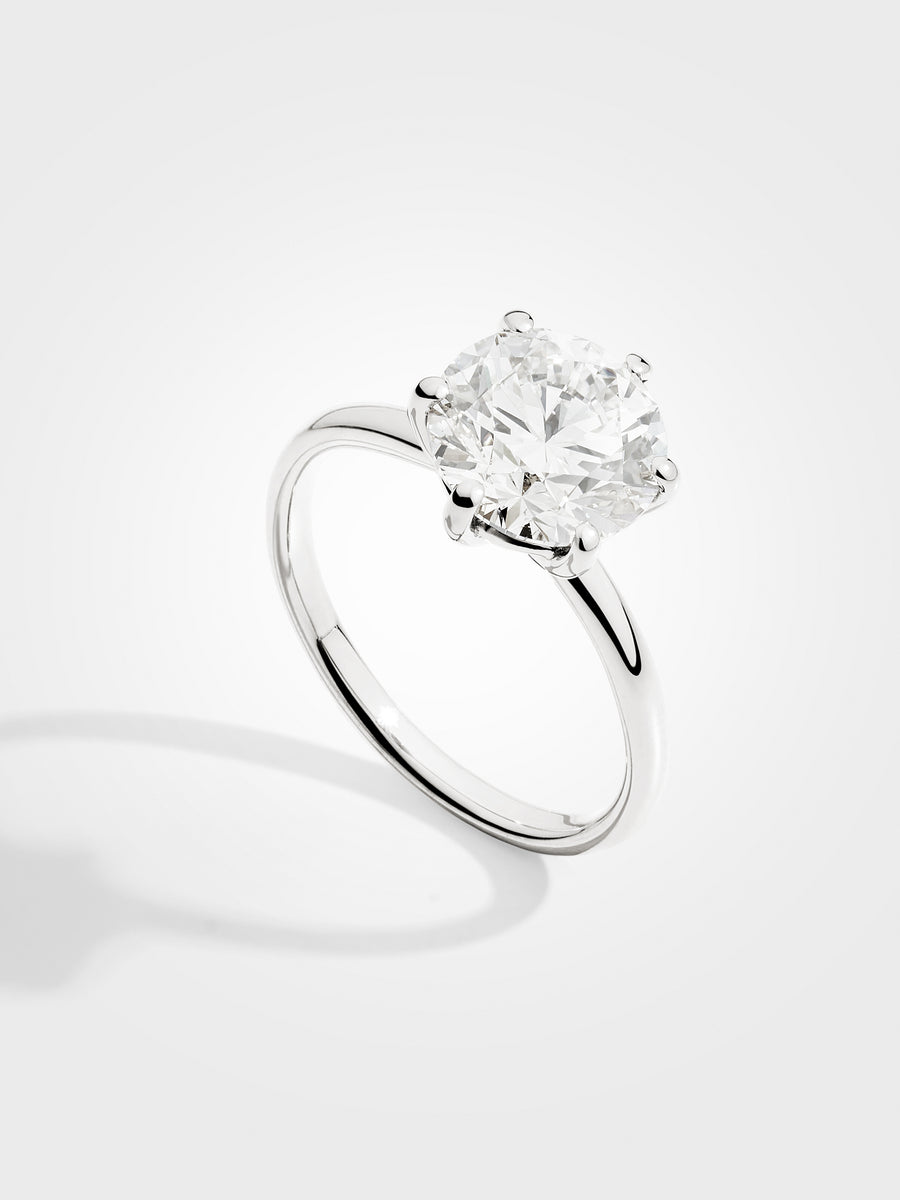 Round Solitaire - White Gold - 3 ct