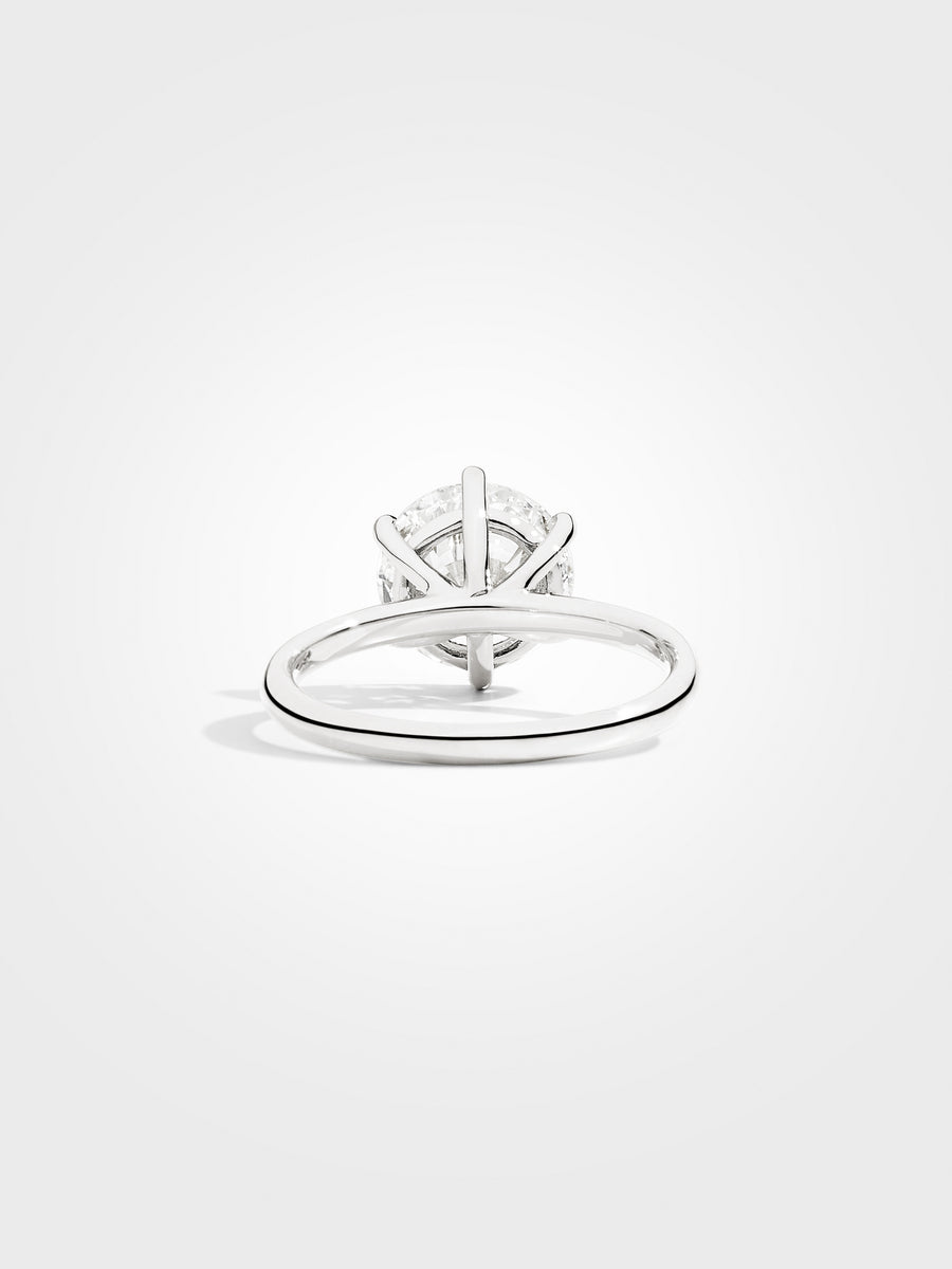 Round Solitaire - White Gold - 3 ct