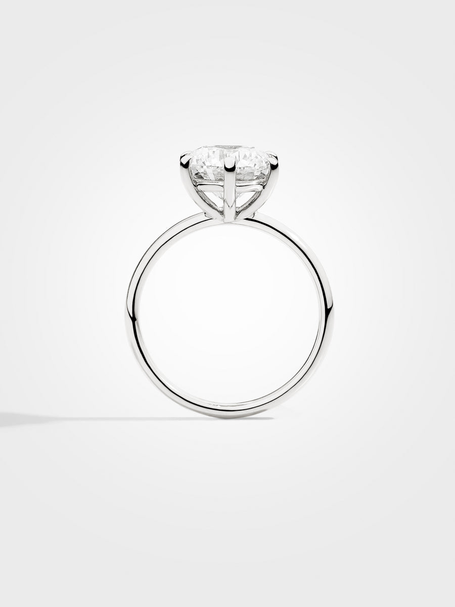 Round Solitaire - White Gold - 3 ct