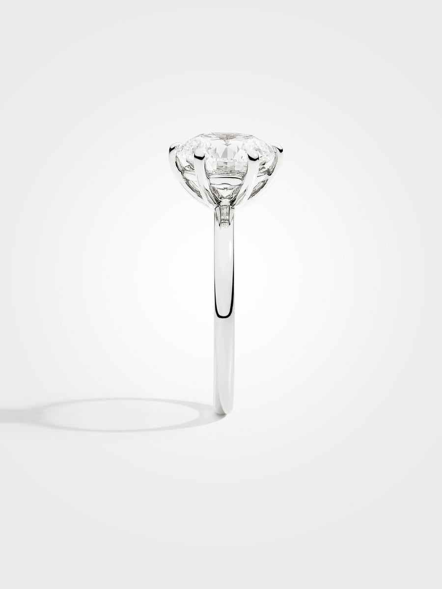 Round Solitaire - White Gold - 3 ct
