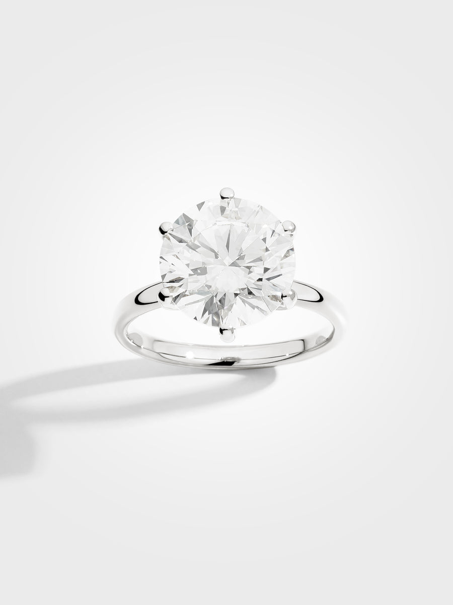 Round Solitaire - White Gold - 5 ct