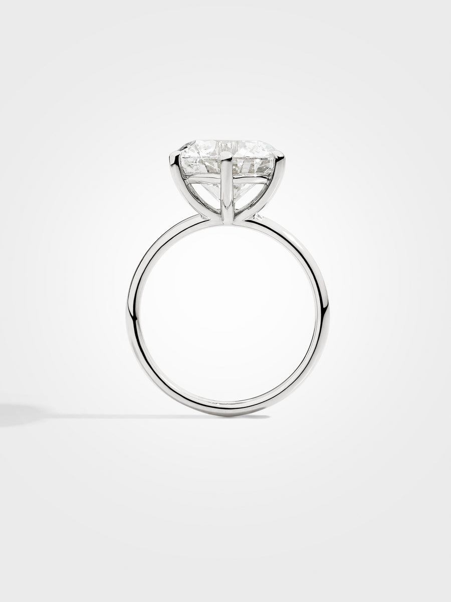 Round Solitaire - White Gold - 5 ct