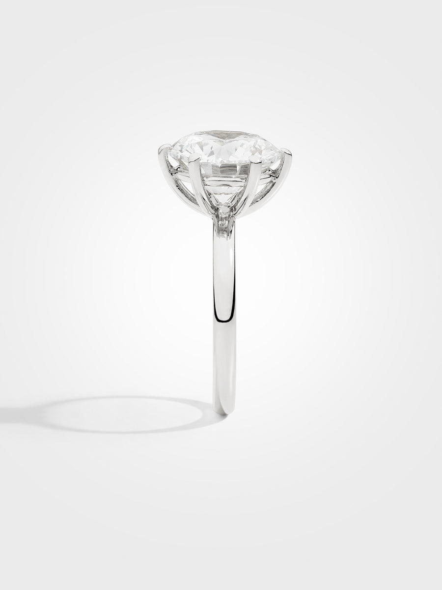 Round Solitaire - White Gold - 5 ct