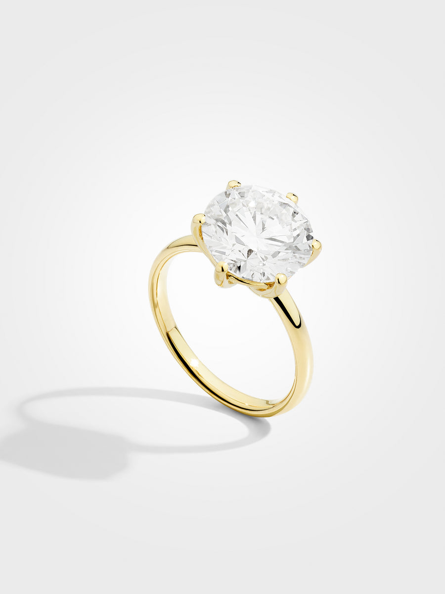Round Solitaire - Yellow Gold - 5 ct