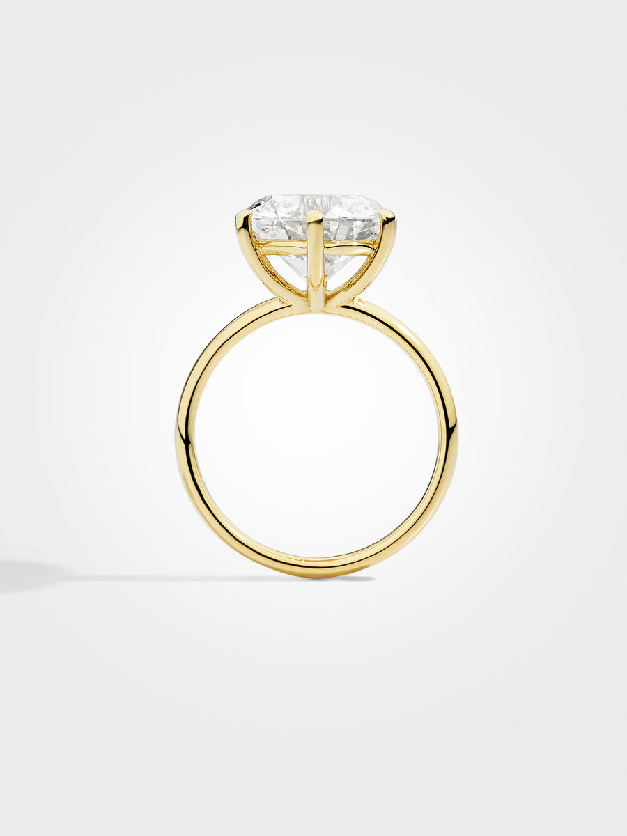 Round Solitaire - Yellow Gold - 5 ct