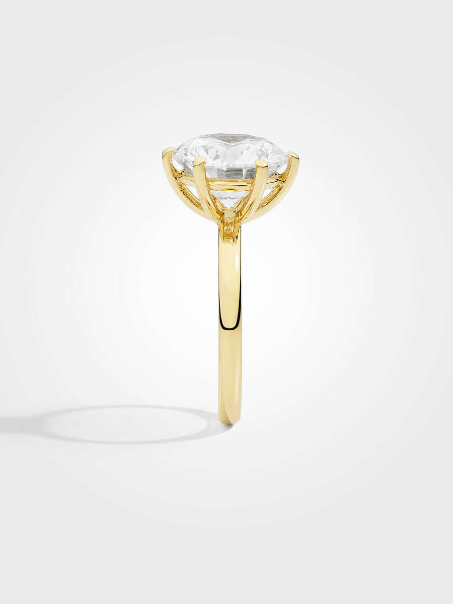 Round Solitaire - Yellow Gold - 5 ct